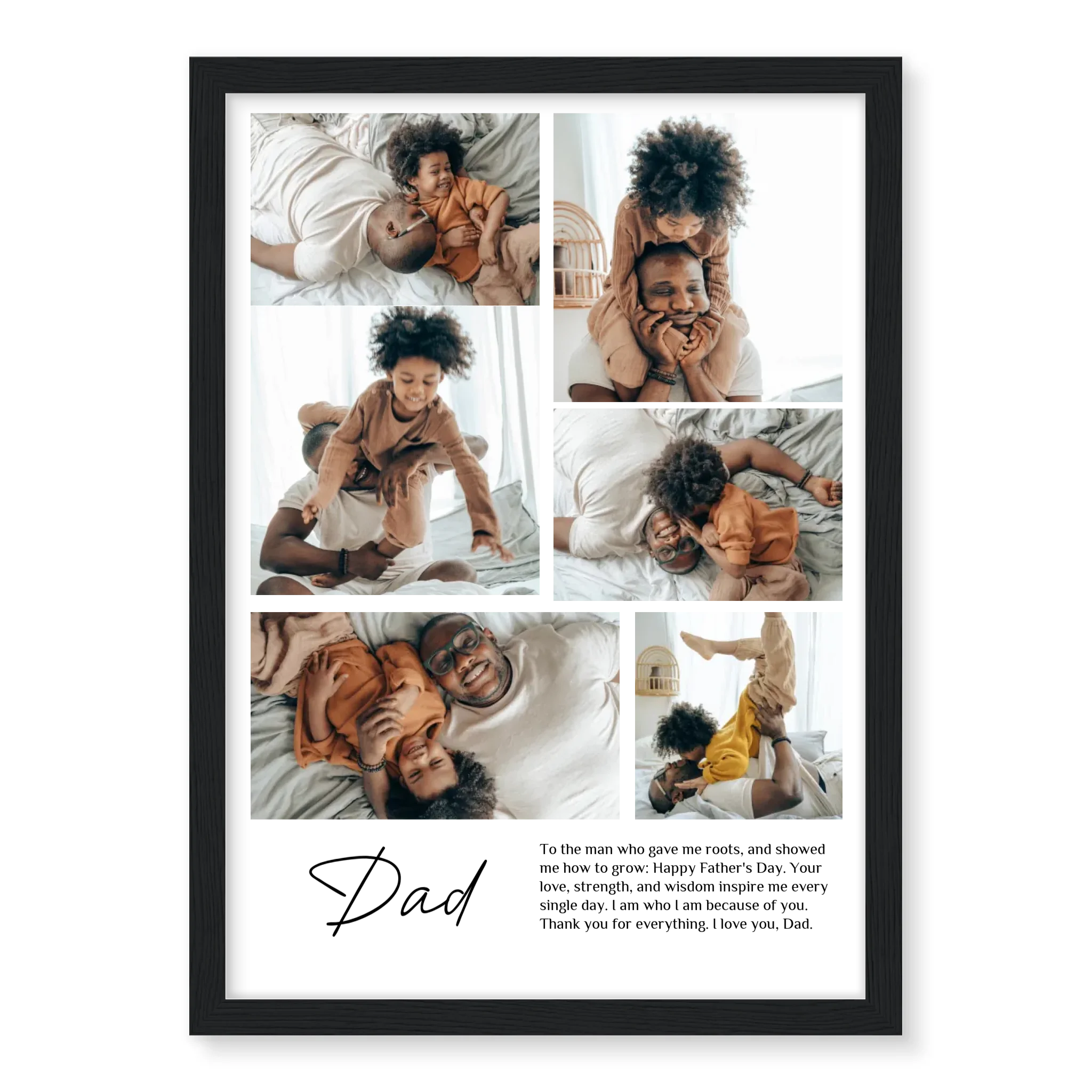 Dad Collage personalised photo poster – Father's Day or birthday gift framed print