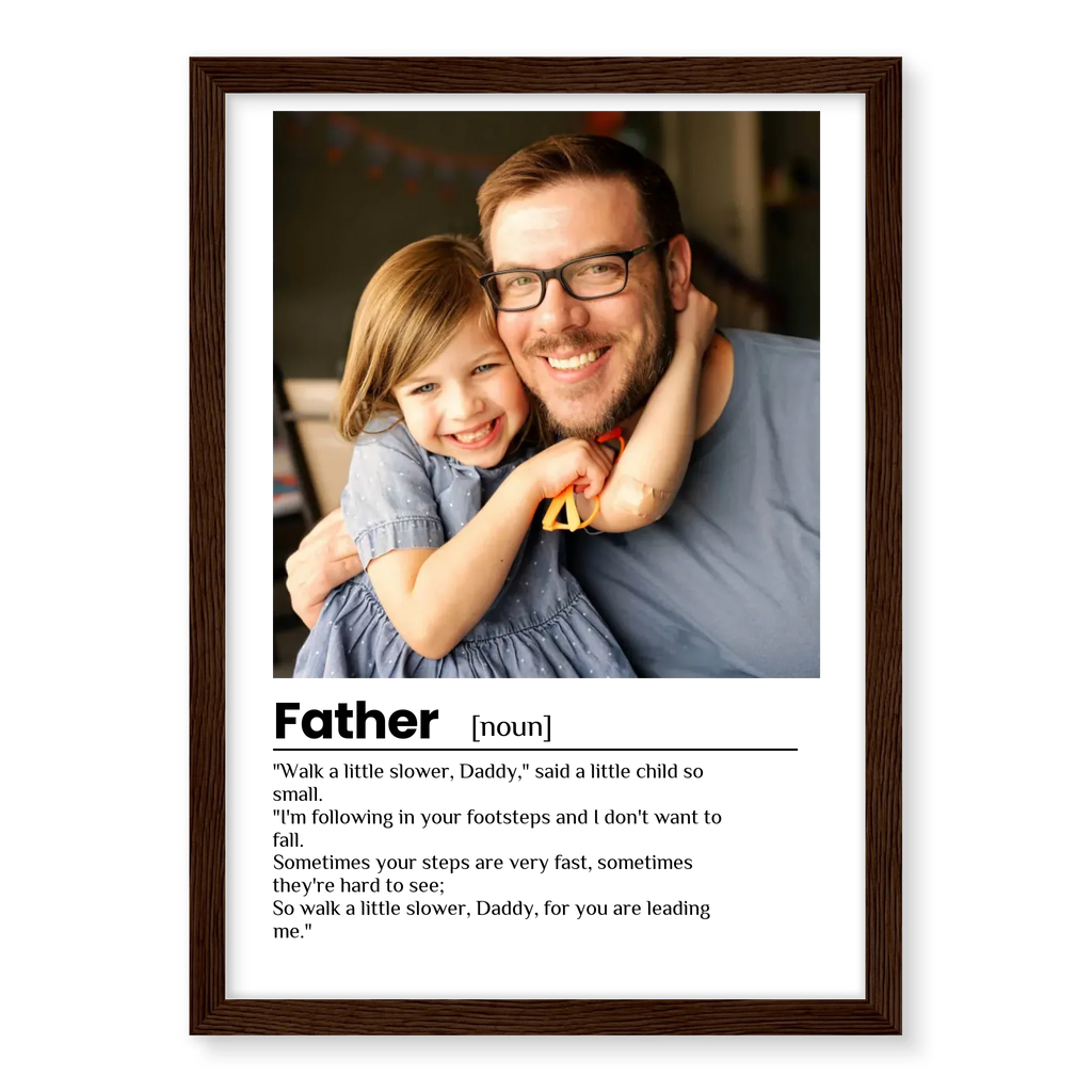 Father Poem personalised poster – personalised dad poem print displayed in home