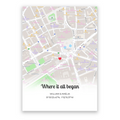 Where It All Began Square personalised map poster – custom square location print wall art
