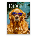 Dogue custom dog fashion portrait personalised poster – Vogue-style pet print wall art