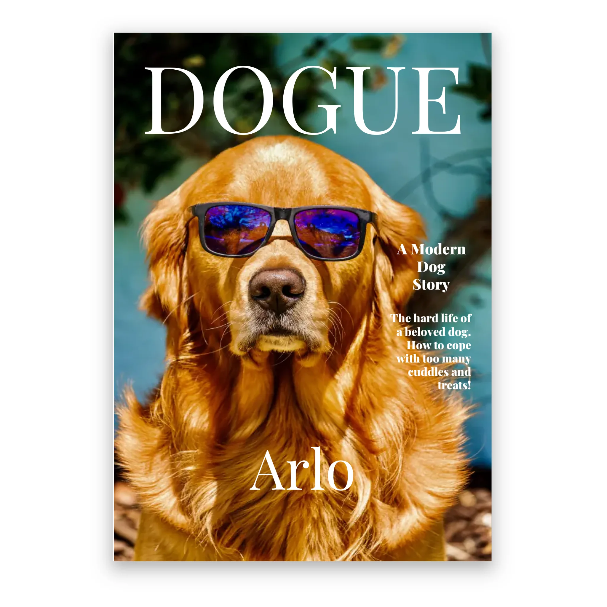 Dogue custom dog fashion portrait personalised poster – Vogue-style pet print wall art