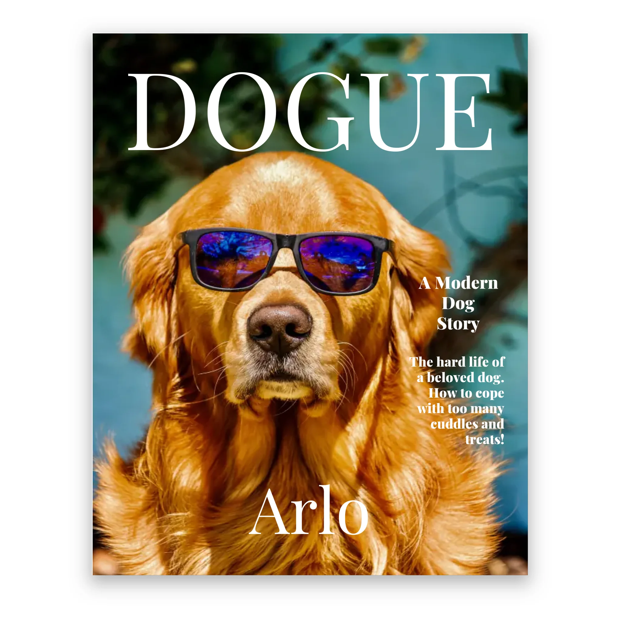 Dogue custom dog fashion portrait personalised poster – unique gift for dog lovers framed print